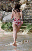 Kelly Brook - Red swimsuit at Barbados 1