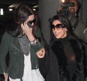 Kim Kardashian & Khloe Kardashian Arriving at JFK airport